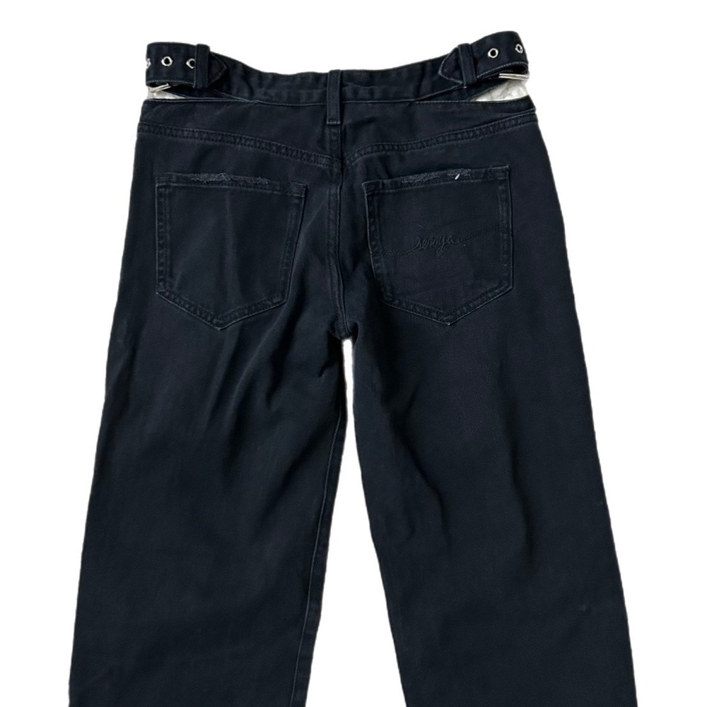 SER.O.YA Stone Black Christy Cut-Out Double Waistband Straight Leg Jeans Size 23 - Picture 5 of 8
